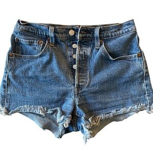 501 Levi’s Shorts high rise raw hem size 27
